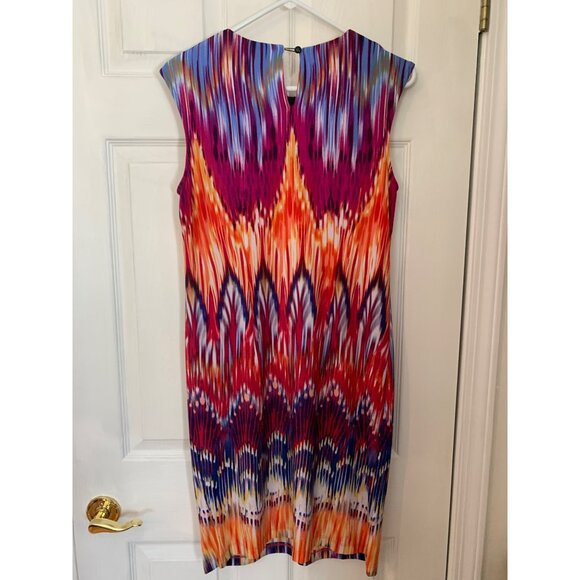 Sandra Darren Womens Multicolor Sleeveless Shift Dress Size 8 Geometric Print - Picture 2 of 7